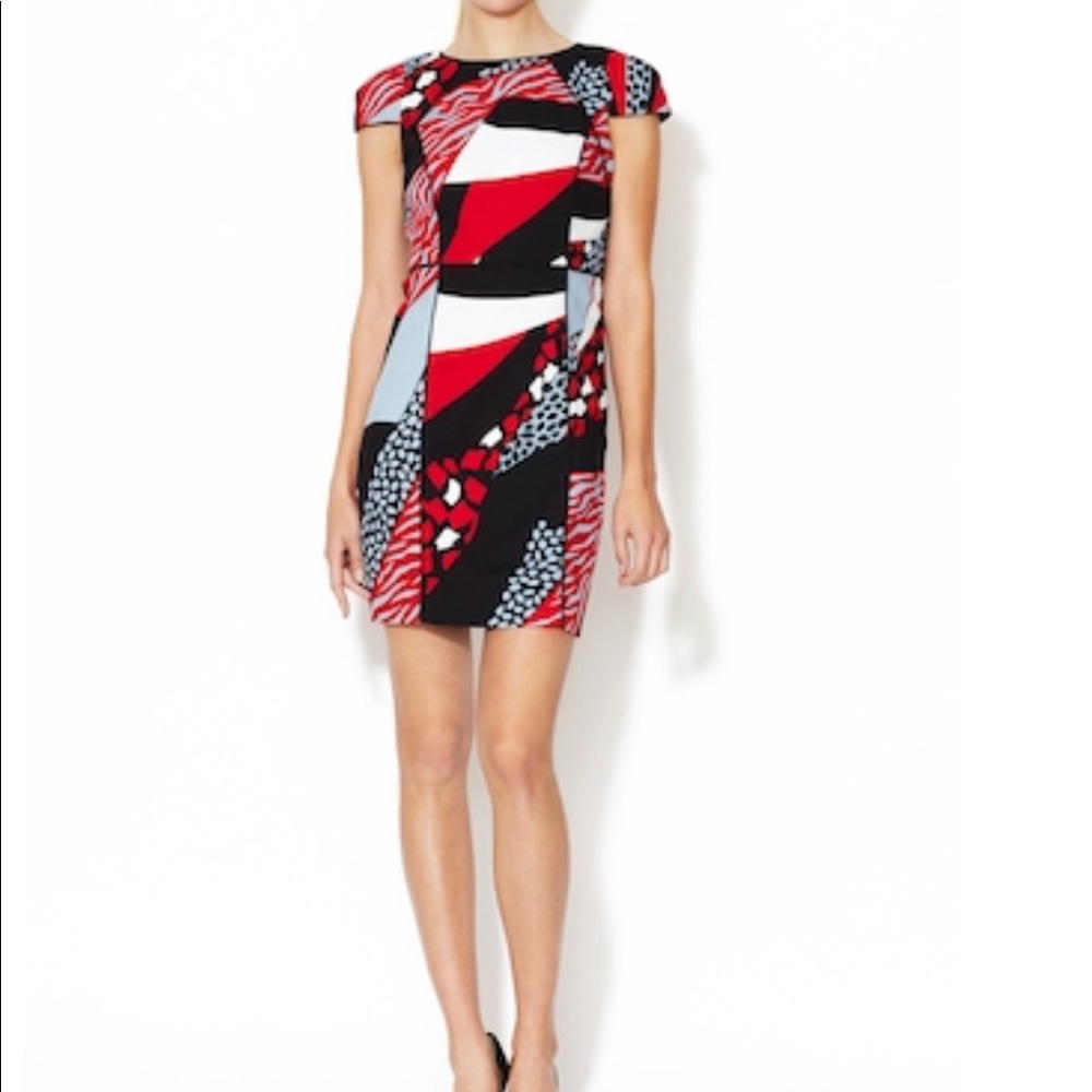 4.Collective Multi Color Cotton Crepe Sheath Dress